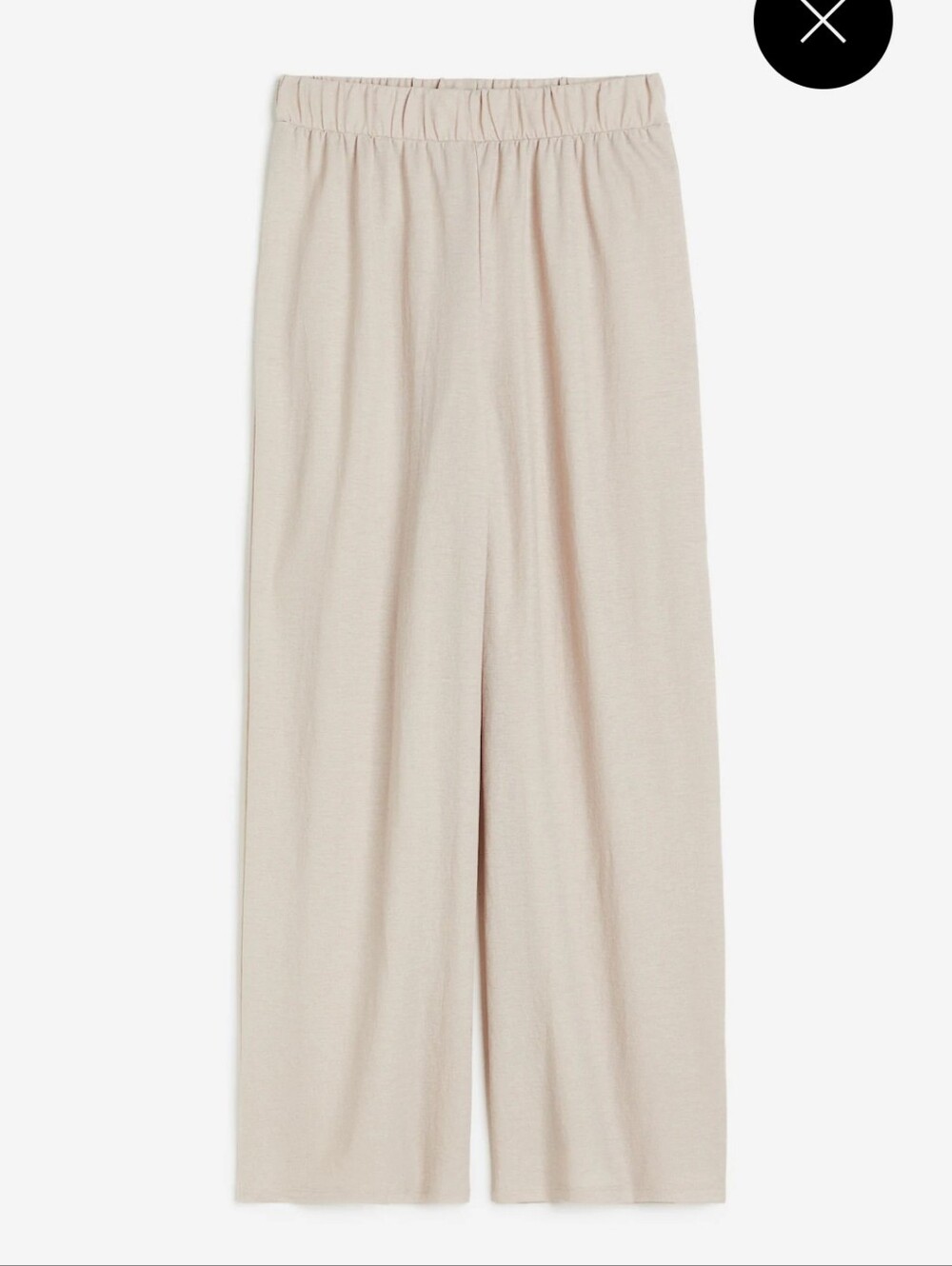 H&M Wide-Leg Elastic Waist Pants in Light Beige Sz XL